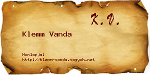 Klemm Vanda névjegykártya